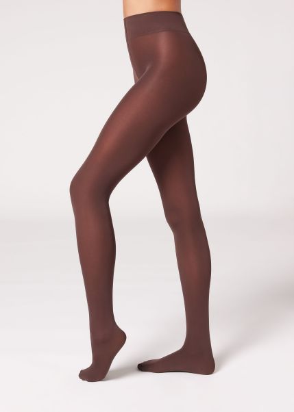 Women Opaque Tights 848 Dark Brown 50 Denier Total Comfort Soft Touch Tights Unbeatable Price Calzedonia