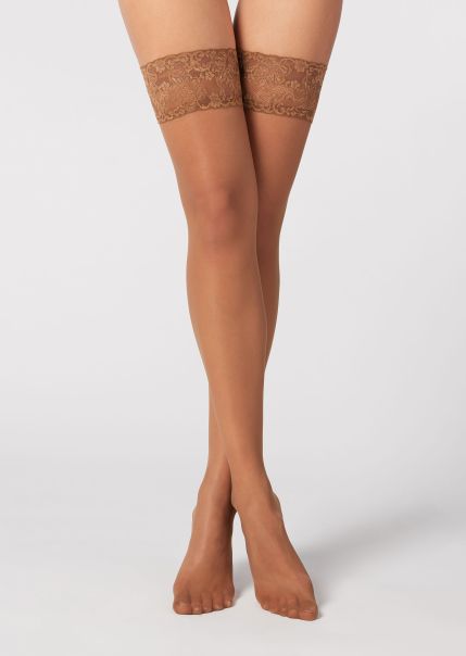 1287 Nude 8 - Tropical 20 Denier Sheer Thigh-Highs Women Wholesome Stockings Calzedonia