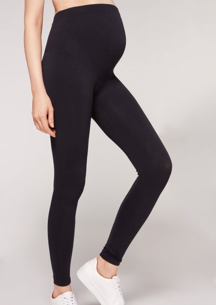 Leggings Women Elevate 019 Black Calzedonia Opaque Maternity Footless Tights