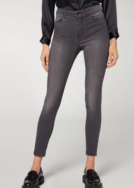 5116 Gray Jeans Calzedonia Deal Women Jeans Super Flex Denim High Waist Superskinny Jeans