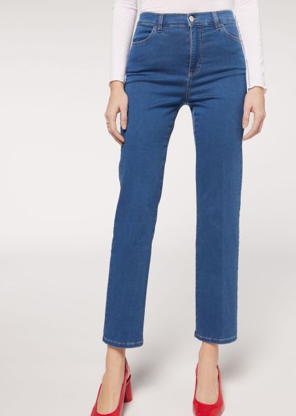 Women Calzedonia 3210 Blue Denim Jeans Eco Comfort Jeans Advanced
