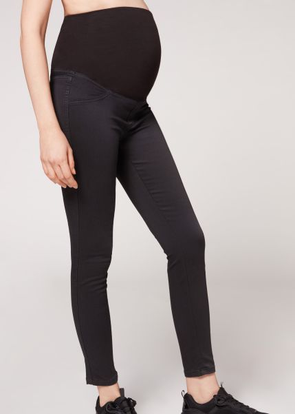 Convenient Maternity Jean Leggings Women Jeans 3293 Black Denim Calzedonia