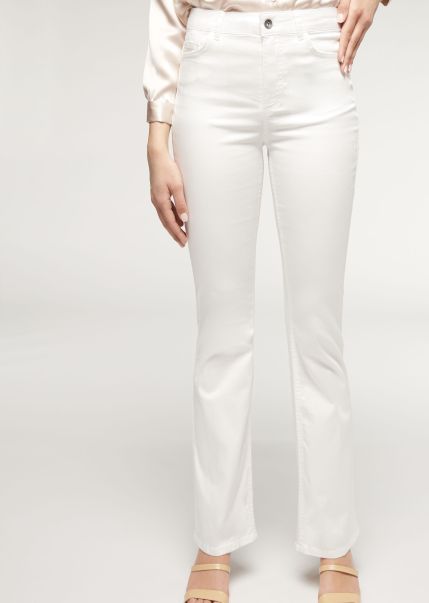 Calzedonia Jeans Eco Light Flared Denim Jeans Chic Women 3465 White Denim
