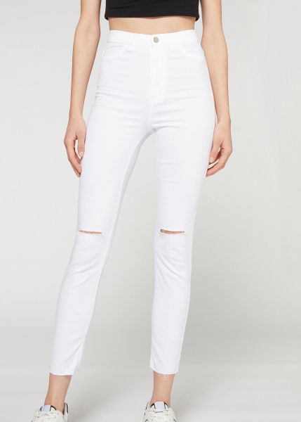 Calzedonia 3465 White Denim Money-Saving Jeans Women High-Waist Skinny Jeans