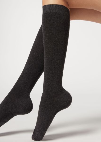 Long Socks With Cashmere 711 Charcoal Grey Blend Women Cozy Calzedonia Long Socks