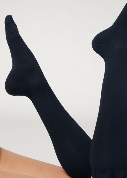 Women Long Socks 016 Blue Calzedonia Long Socks With Cashmere User-Friendly
