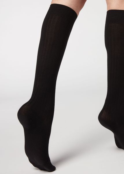 019 Black Style Calzedonia Women’s Ribbed Long Socks With Cashmere Long Socks Women