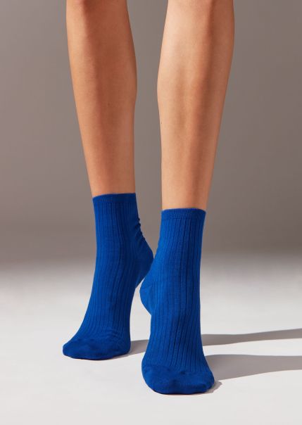 Short Socks Women Special Price Calzedonia Ribbed Short Socks 9607 Navy Blue