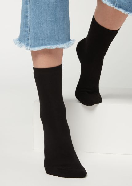 Short Cotton Thermal Socks Sumptuous 019 Black Short Socks Women Calzedonia