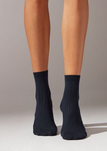 Cashmere Blend Short Socks Short Socks Women Calzedonia 016 Blue Sustainable