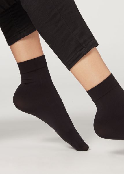 Short Socks 50 Denier Soft Touch Socks Affordable 019 Black Calzedonia Women