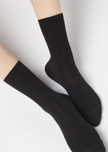 019 Black Reduced Short Socks In Cotton With Cashmere Short Socks Women Calzedonia