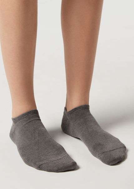 Reliable Unisex Cashmere Blend No-Show Socks Women Calzedonia No-Show Socks 042 Mid Grey Blend
