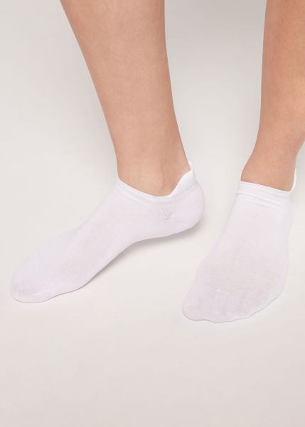 No-Show Socks Calzedonia Deal Women Unisex Cotton No-Show Socks 001 White