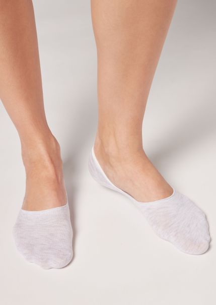 825 Light Gray Melange Safe Calzedonia Women Unisex Cotton Invisible Socks Invisible Socks