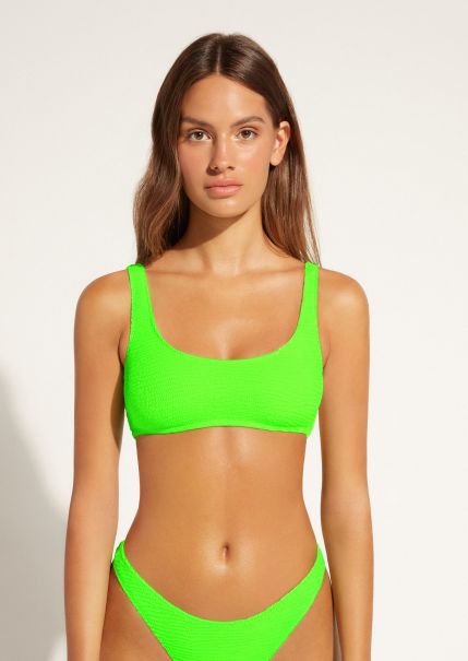 Unique Women Bikinis Calzedonia Tank-Style Swimsuit Top Miami 823C Electric Green