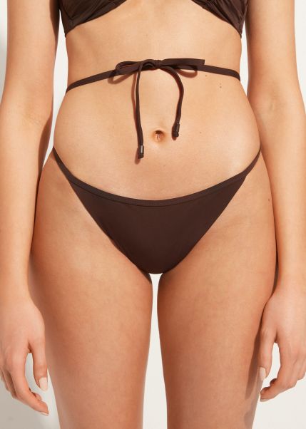 Sturdy Women High-Cut Brazilian Swimsuit Bottom Islamorada Calzedonia Bikinis 727C Coffee Brown