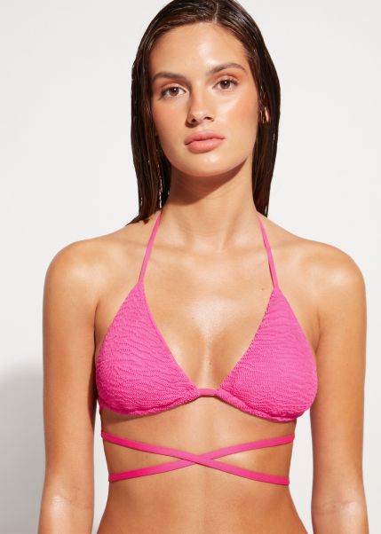 Energy-Efficient Calzedonia Women Bikinis Triangle Slide String Swimsuit Top Miami 557C Neon Pink