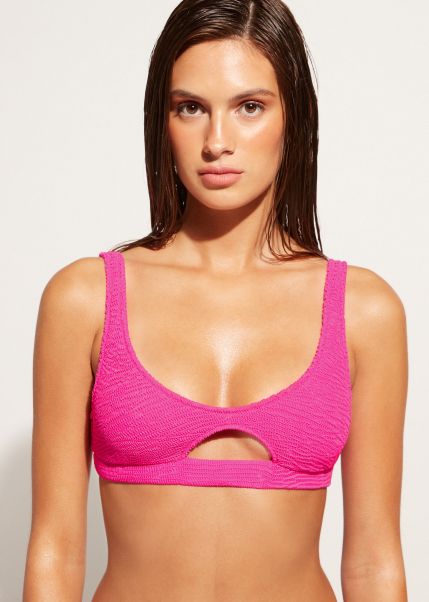 Bikinis Unleash Tank-Style Swimsuit Top Cut Out Miami Calzedonia 557C Neon Pink Women