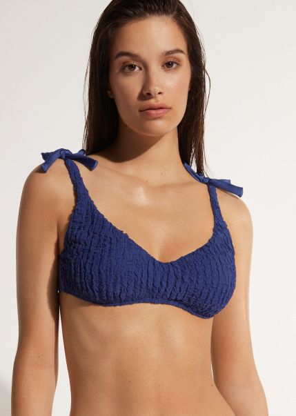 Calzedonia Women 528C Dark Blue Bikinis Tank-Style Swimsuit Top Marrakech High Quality