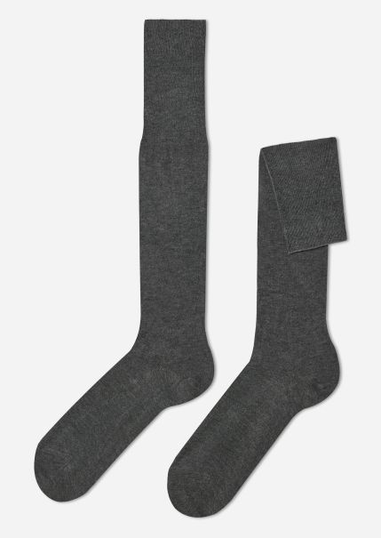 Money-Saving Men’s Long Socks With Cashmere Long Socks Men Calzedonia 042 Mid Grey Blend