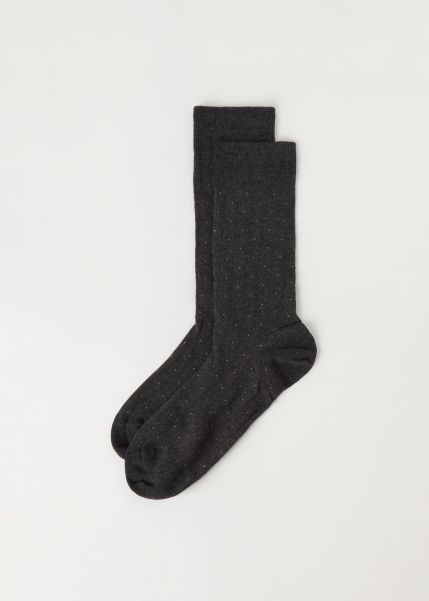 Men Sale 9815 Ribbed Anthracite Gray Melange Dot Calzedonia Men’s Ribbed Dotted Short Socks Crew Socks