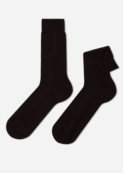 Men’s Lisle Thread Crew Socks Crew Socks Trusted Men Calzedonia 015 Brown