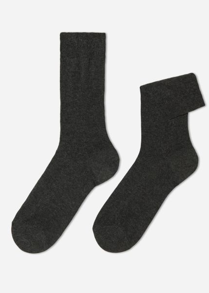 020 Anthracite Gray Heather Crew Socks Calzedonia Affordable Men’s Crew Socks With Cashmere Men