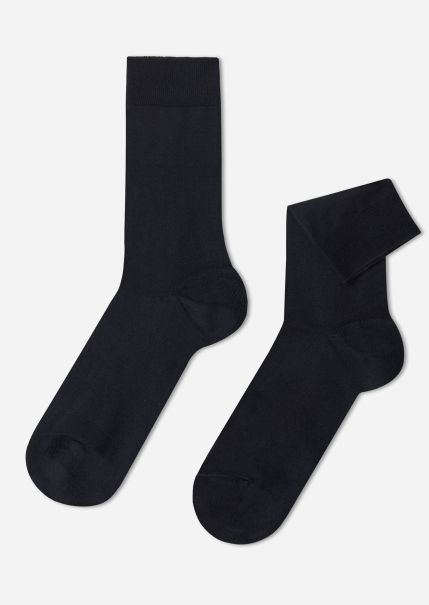 Calzedonia 016 Blue Men’s Stretch Cotton Crew Socks Intuitive Men Crew Socks
