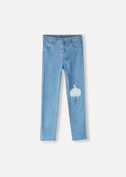 Leggings Enrich Calzedonia Kids Girls’ Ripped Stretch Skinny Jeans 3210 Blue Denim