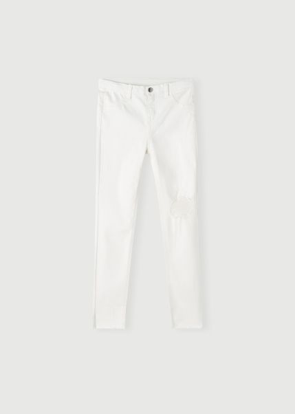 3465 White Denim Custom Girls’ Ripped Stretch Skinny Jeans Leggings Kids Calzedonia