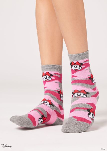 Short Socks Kids’ All Over Disney Short Socks Kids Calzedonia Precision 9342 Minnie Disney Pink