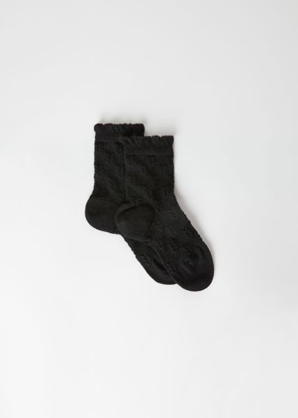 Voucher Kids Short Socks 9879 Black Wool Blend Calzedonia Girls’ Wool Blend Short Socks