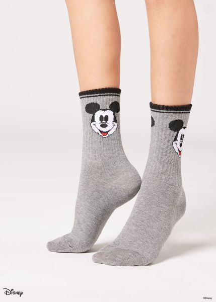 Calzedonia Bespoke Short Socks Kids’ Disney Short Sport Socks Kids 7397 Mickey Disney Gray Melange