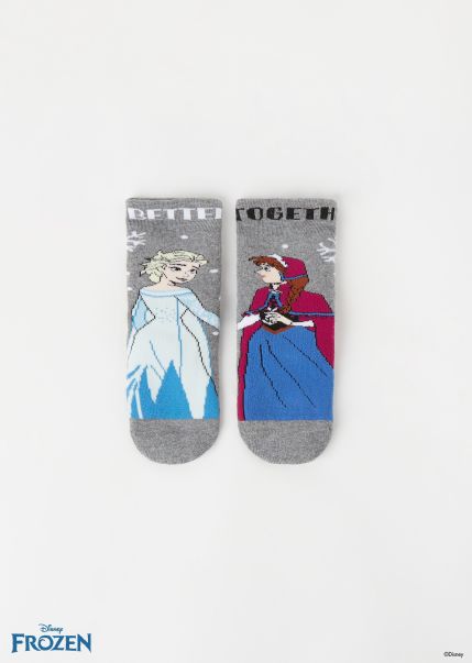 Kids 9825 Gray Disney Couple Calzedonia Short Socks Purchase Girls’ Frozen Non-Slip Socks