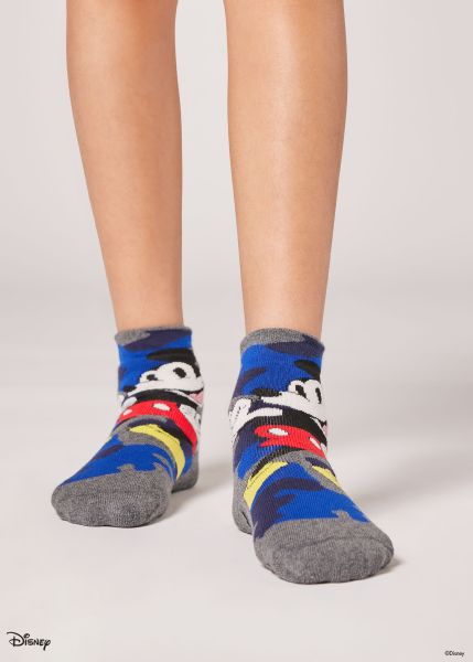 Kids 9754 Gray Mickey Disney Short Socks Implement Calzedonia Kids’ Disney Non-Slip Socks