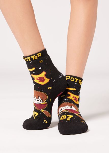 Cozy Kids Short Socks Calzedonia Kids’ Harry Potter Non-Slip Socks 9853 Black Harry Potter Nimbus