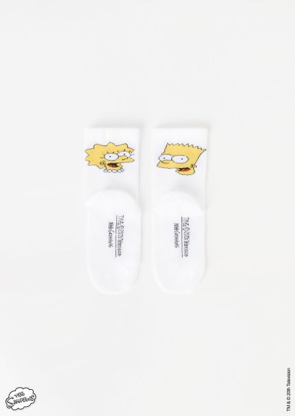 Calzedonia Short Socks 9931 The Simpsons White Couple Performance Kids’ The Simpsons Short Sport Socks Kids