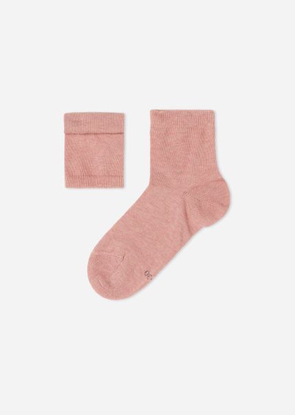 Kids Top 9600 Heathered Rose Children's Short Cotton Socks With Fresh Feet Breathable Material Calzedonia Short Socks