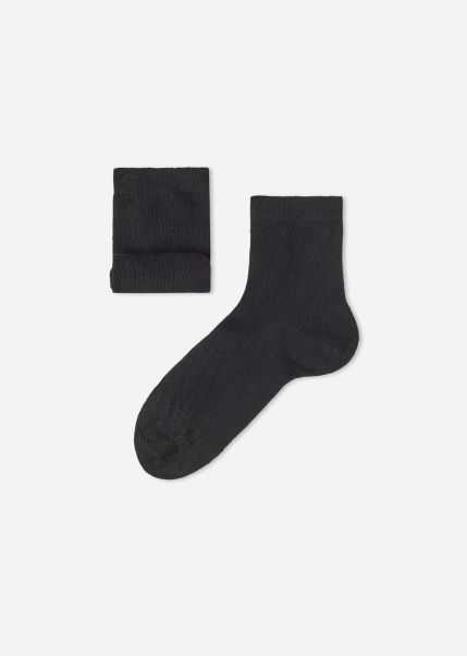 Flexible Short Socks Calzedonia 019 Black Kids Kids Cashmere Blend Short Socks