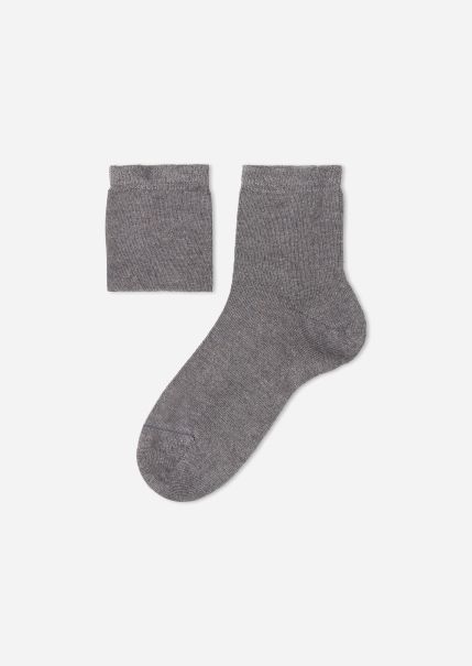 042 Mid Grey Blend Calzedonia Short Socks Kids Liquidation Kids Cashmere Blend Short Socks