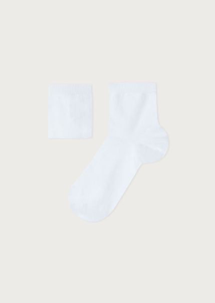 Calzedonia 001 White Kids Economical Children's Short Cotton Socks With Fresh Feet Breathable Material Short Socks