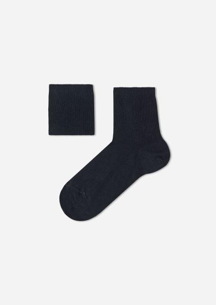 016 Blue Calzedonia Short Socks Kids Children's Short Cotton Socks With Fresh Feet Breathable Material Trendy
