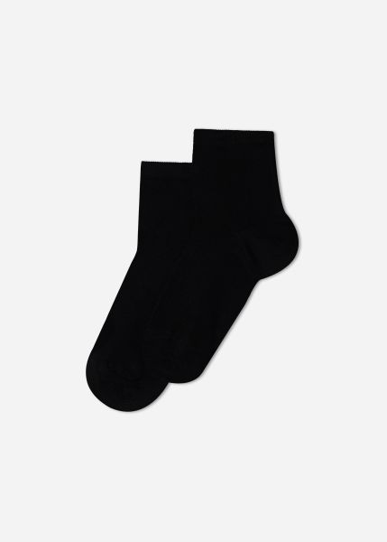 Contemporary 019 Black Short Socks Calzedonia Children's Short Light Cotton Socks Kids