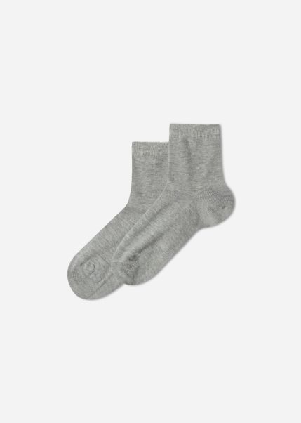 408 Gray Sweatshirt Versatile Kids Calzedonia Children's Short Light Cotton Socks Short Socks