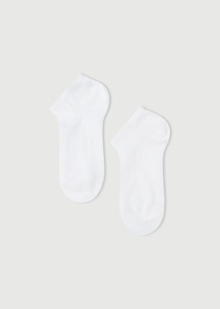 Calzedonia Elegant Kids 001 White Short Socks Children's Light Cotton Ankle Socks