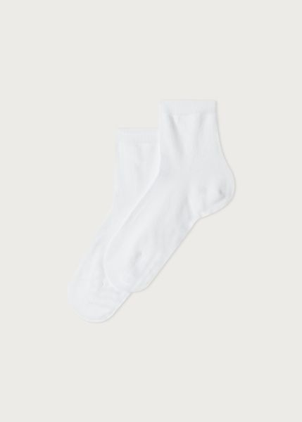 Kids Short Socks 001 White Calzedonia Classic Children's Short Light Cotton Socks