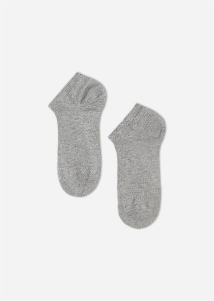 Calzedonia Short Socks Children's Light Cotton Ankle Socks Fashionable Kids 408 Gray Sweatshirt